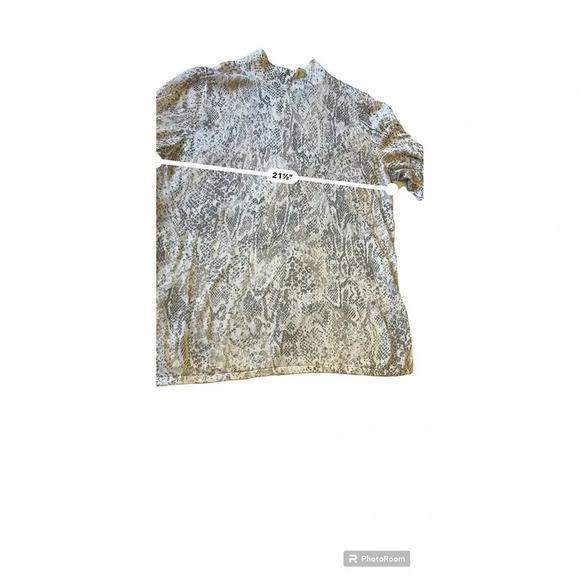 Chicos Python Print Zip-Back Mock Neck‎  Size 3 XL - Picture 6 of 11